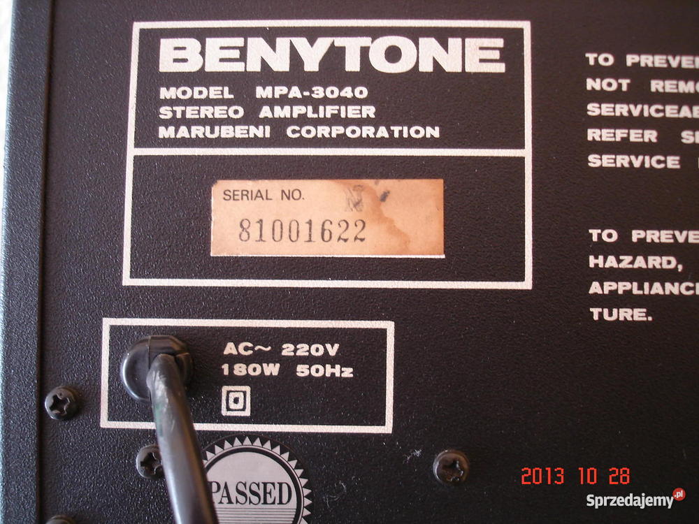 Wzmacniacz BENYTONE MPA3040 Japan Sprzęt estradowy, studyjny i DJ-ski Muzyka Pabianice