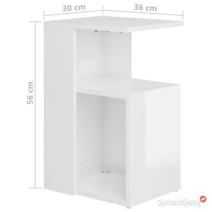 Stolik boczny biel z połyskiem 36x30x56 WM802999 Warszawa sprzedam