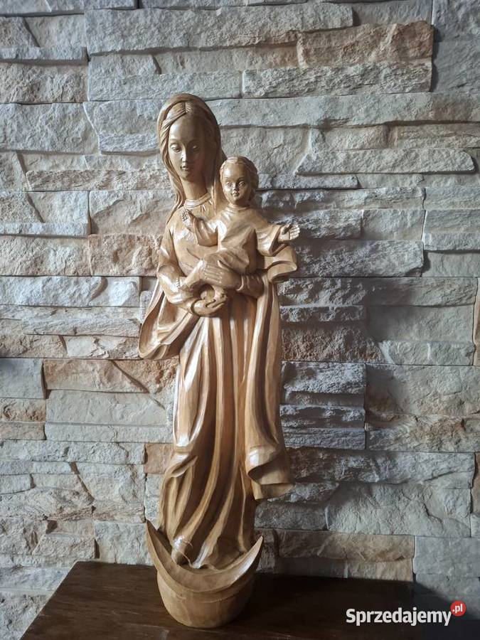 Rzeźba z drewna Matka Boża z Dzieciątkiem małopolskie Lubień sprzedam