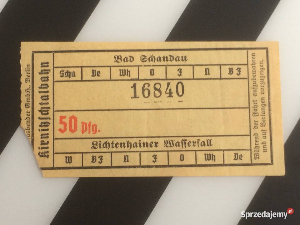 968 Bilet Niemiecki Miasto Bad Schandau Szczecin