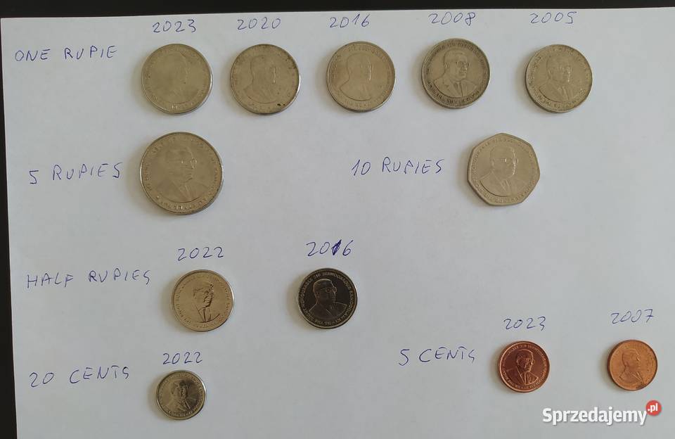 Mauritius Monety Rupia Cent wsystkie wybrane Pyskowice
