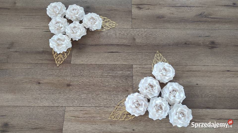 Róże z papieru metalizowanego 3D Lądek sprzedam