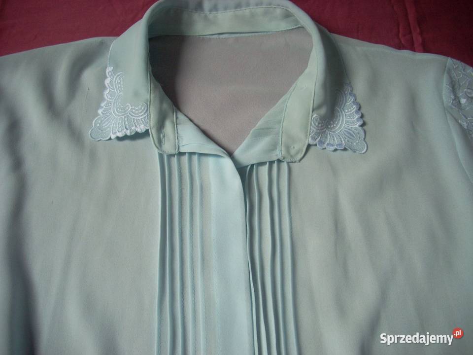 Błękitna Zwiewna Koszula z haftem 44 46 Nowy Sącz