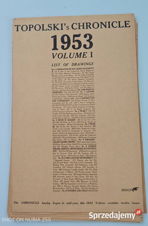 Topolskis Chronicle Vol I 1953 komplet Malarstwo Warszawa sprzedam