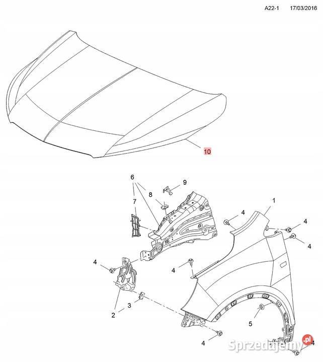 MASKA NOWA ORYGINAŁ OPEL MOKKA X 42554956 kujawsko-pomorskie