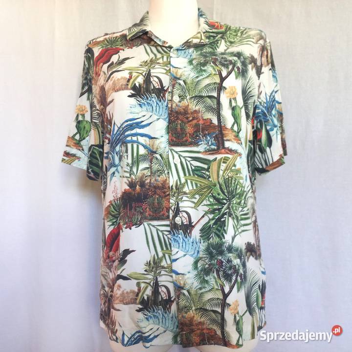 Koszula męska Krótki Rękaw r M wiskoza NOWA kolorowy