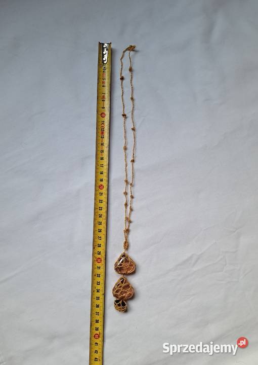 Naszyjnik handmade z trzema kamieniami na Brzesko