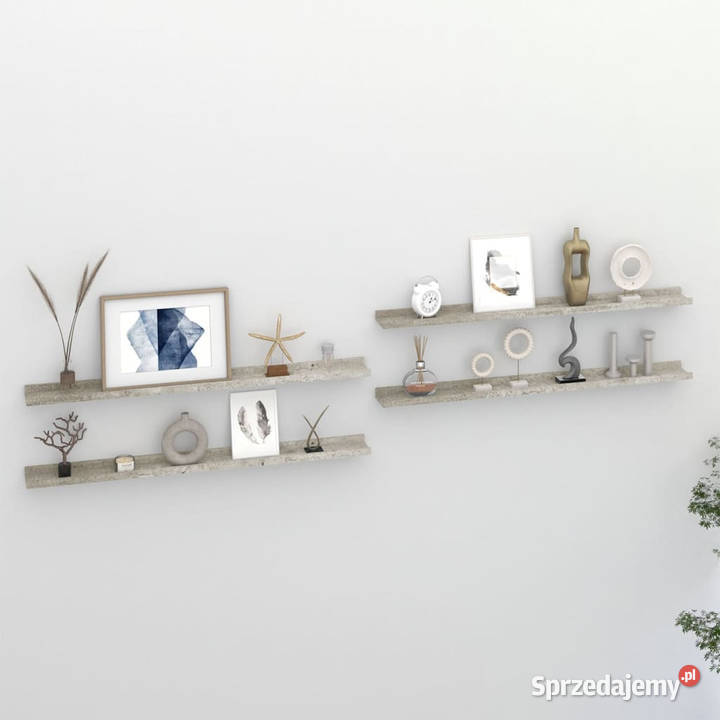 Półki ścienne 4 szarość betonu 100x9x3 WM326707