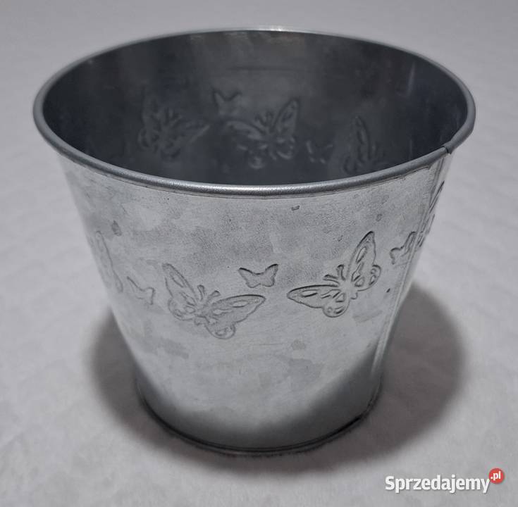 Metalowe wiaderko osłona doniczki motyle 11