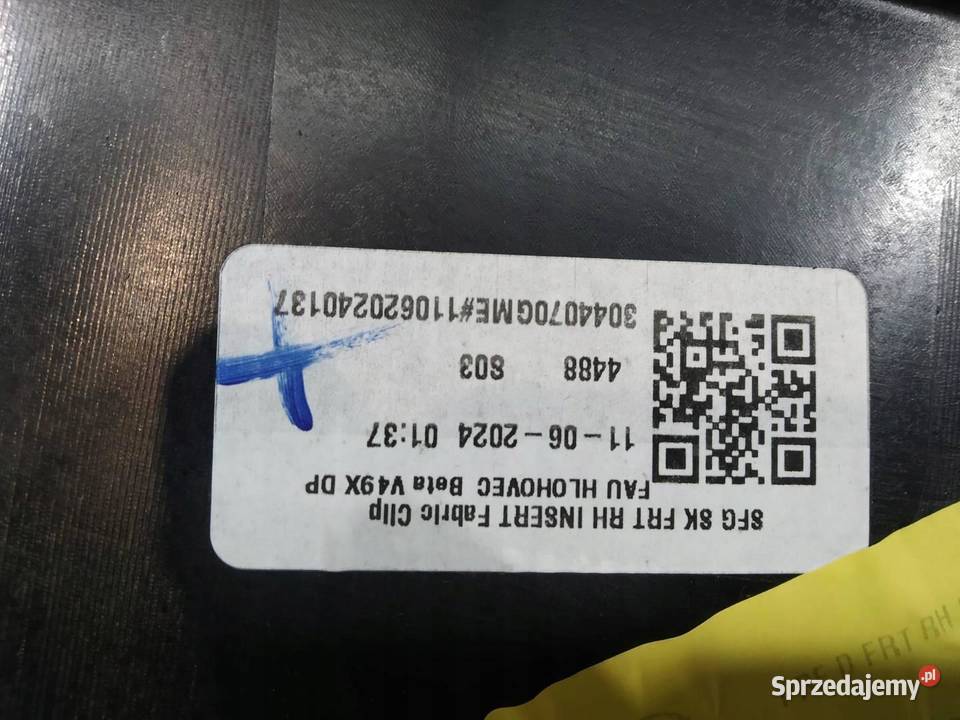 TAPICERKA BOCZEK PRAWY PRZÓD PASAŻERA Skoda