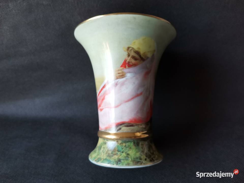 Wazon porcelana Bogucice malarstwo Jacek Porcelana i szkło śląskie Katowice