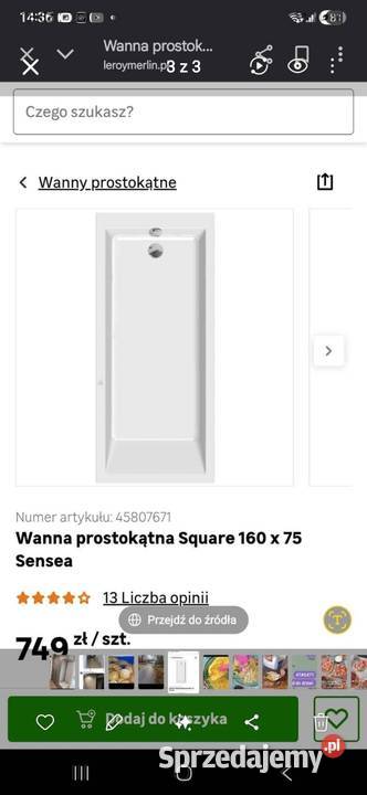 Wanna 160x75 Nowy Dwór Mazowiecki sprzedam