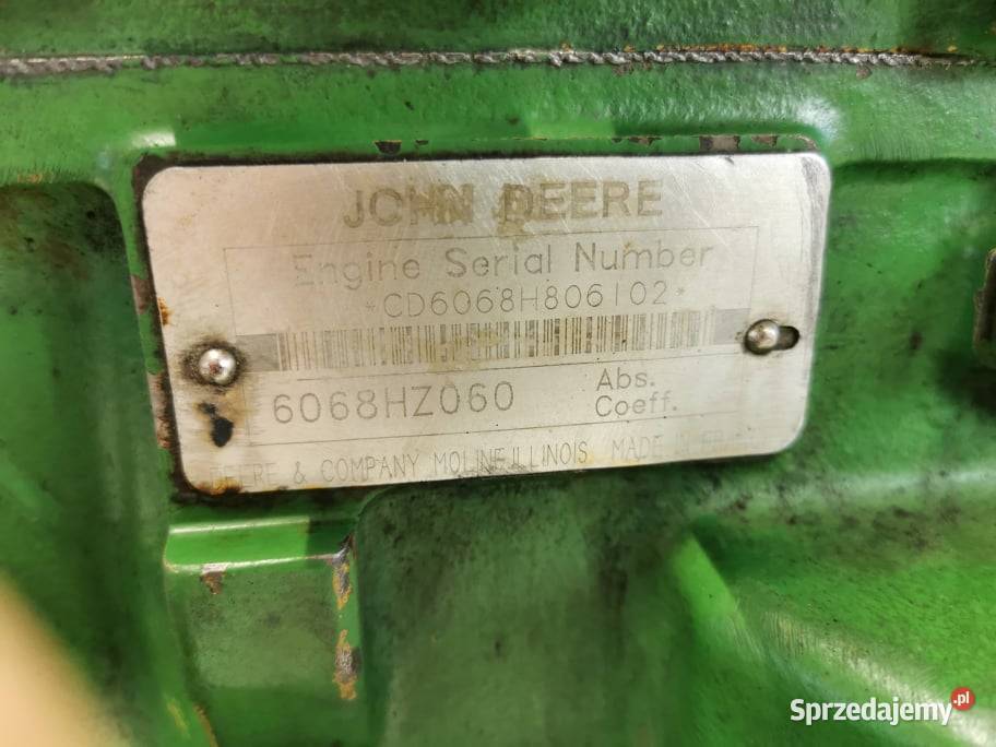 Silnik John Deere WTS CD6068 wielkopolskie