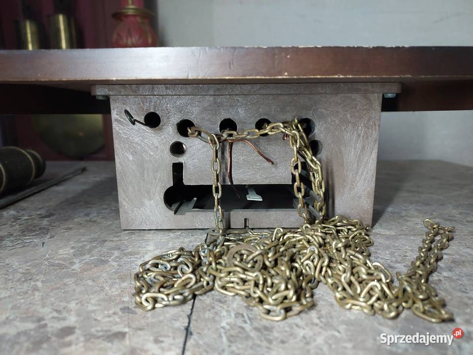 156 zegar ścienny wagowy niemiecki łańcuchowy brązowy Tczew