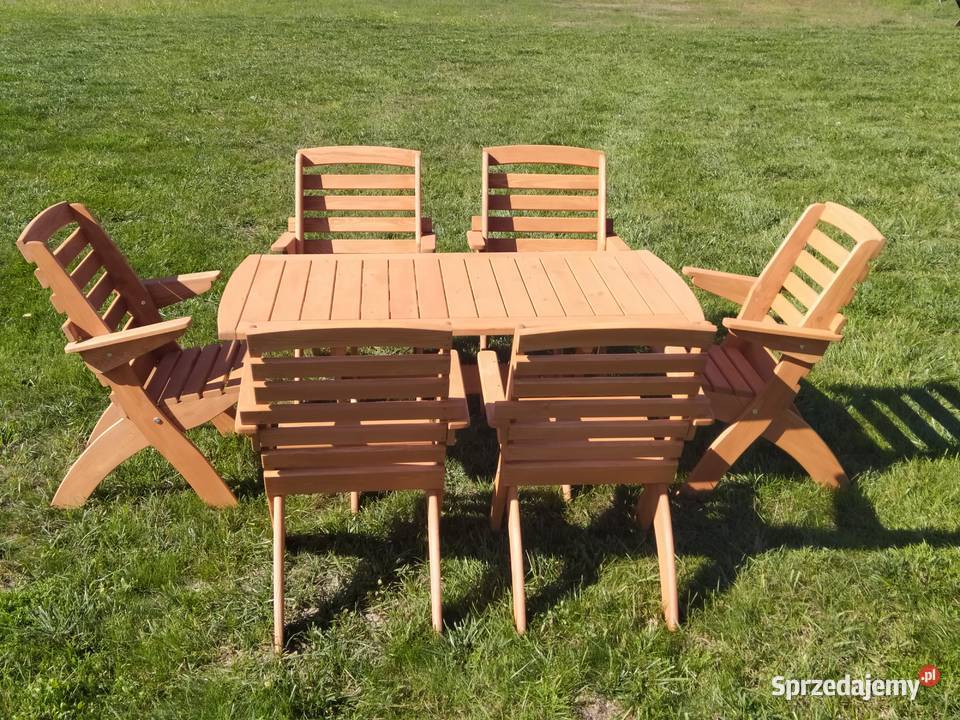 Meble ogrodowe drewniane składane typ X Kalety