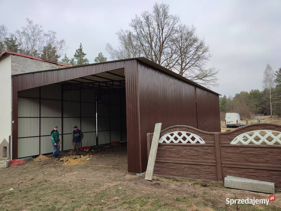Garaż blaszany Grafitowy z zadaszeniem boczn Jawor sprzedam