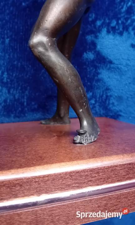 Figurka z brązu art deco olimpijczyk podstawa Koźminek