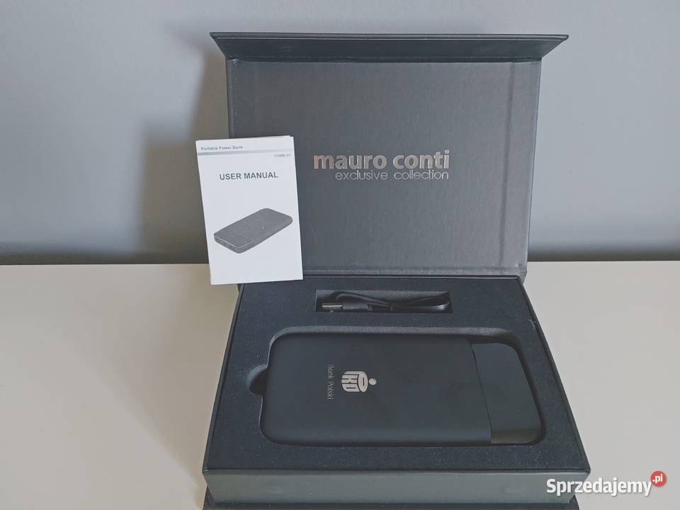 nowy powerbank 8000 mAh czarny elegancki Mauro Poznań