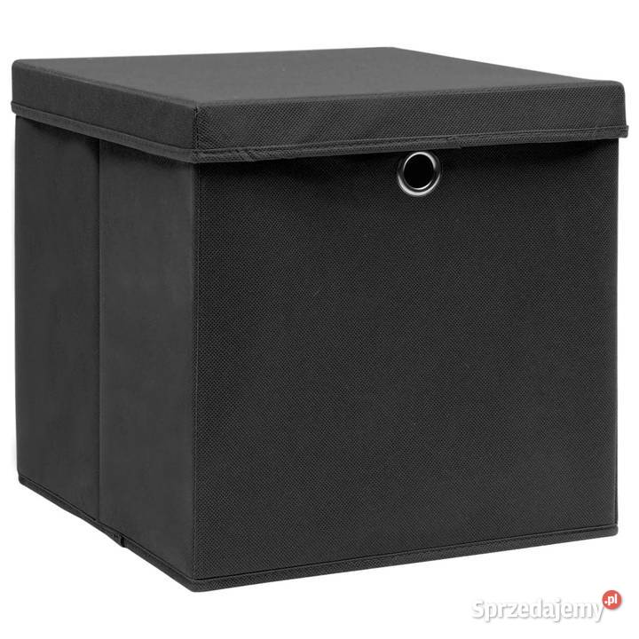 Pudełka z pokrywami 4 28x28x28 czarne WM325188 mazowieckie Warszawa