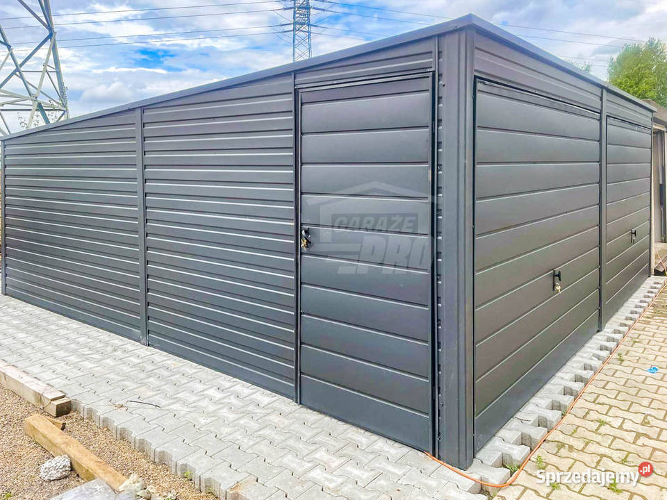 Garaż Blaszany 6x6m 2x Brama Uchylna Drzwi dach sprzedam