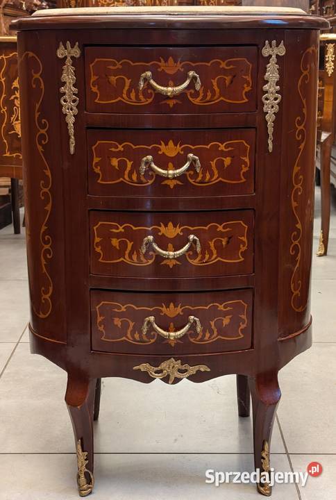 ładna komoda intarsjowana z marmuremsklep