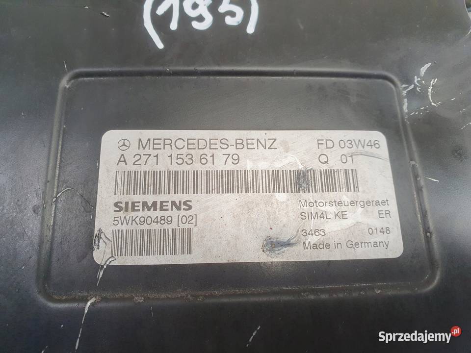 Mercedes W203 18 K STEROWNIK SILNIKA A2711536179 Układ elektryczny, zapłon Chełm