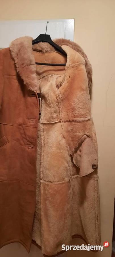 Nieużywany długi kożuch damski z naturalnej Bez wzoru podlaskie Białystok