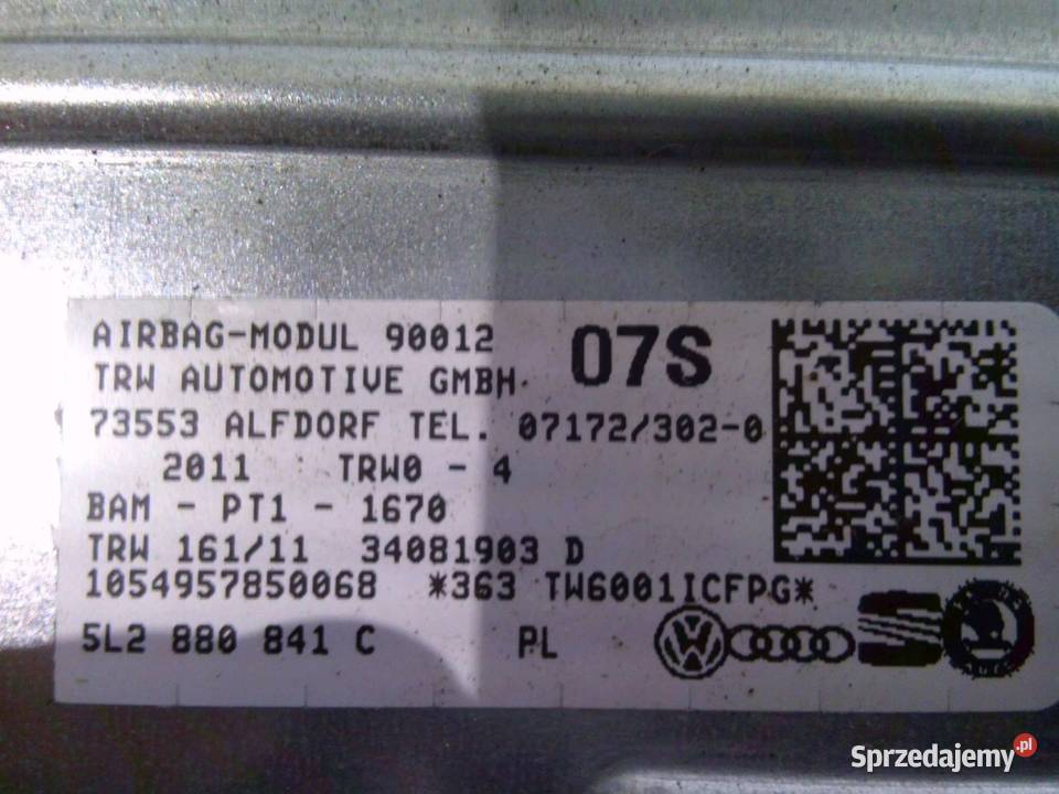 SKODA YETI 12r AIRBAG poduszka kolanowa Kielce