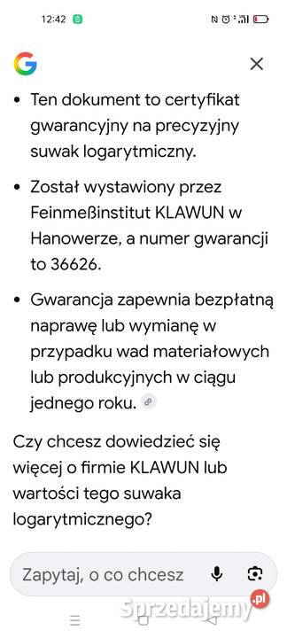 Aristo suwak logarytmiczny Koszalin