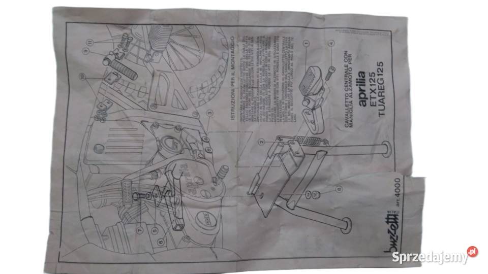 NÓŻKA STOPKA CENTRALNA BUZETTI APRILIA ETX 125 Bielsk Podlaski sprzedam