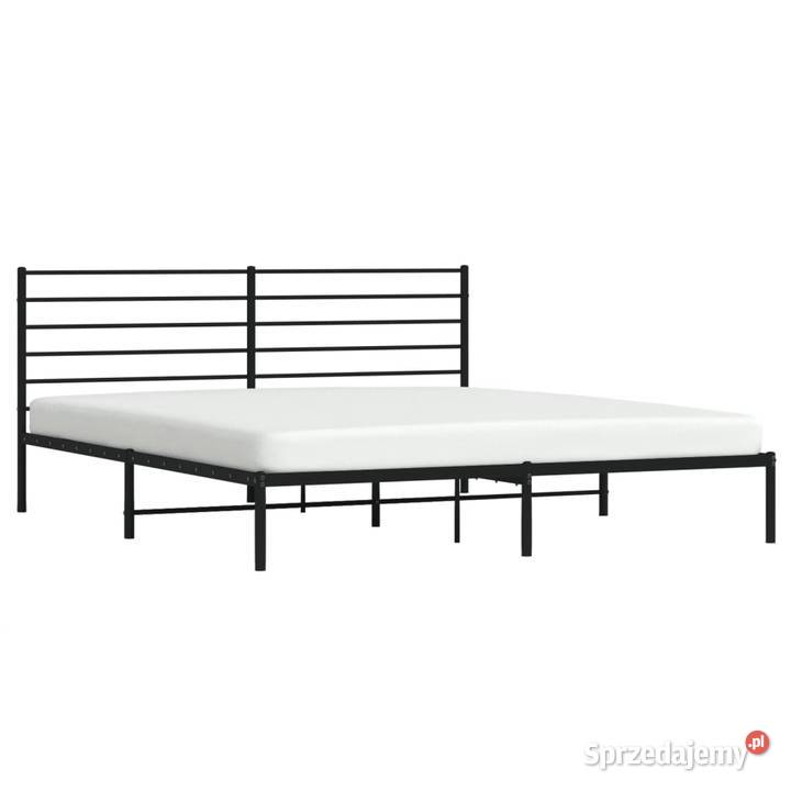 vidaXL Metalowa rama łóżka z wezgłowiem czarna mazowieckie
