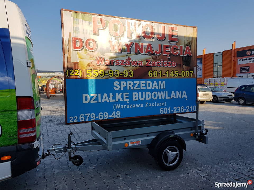 Przyczepa reklamowa mobilna wolno stojąca Warszawa