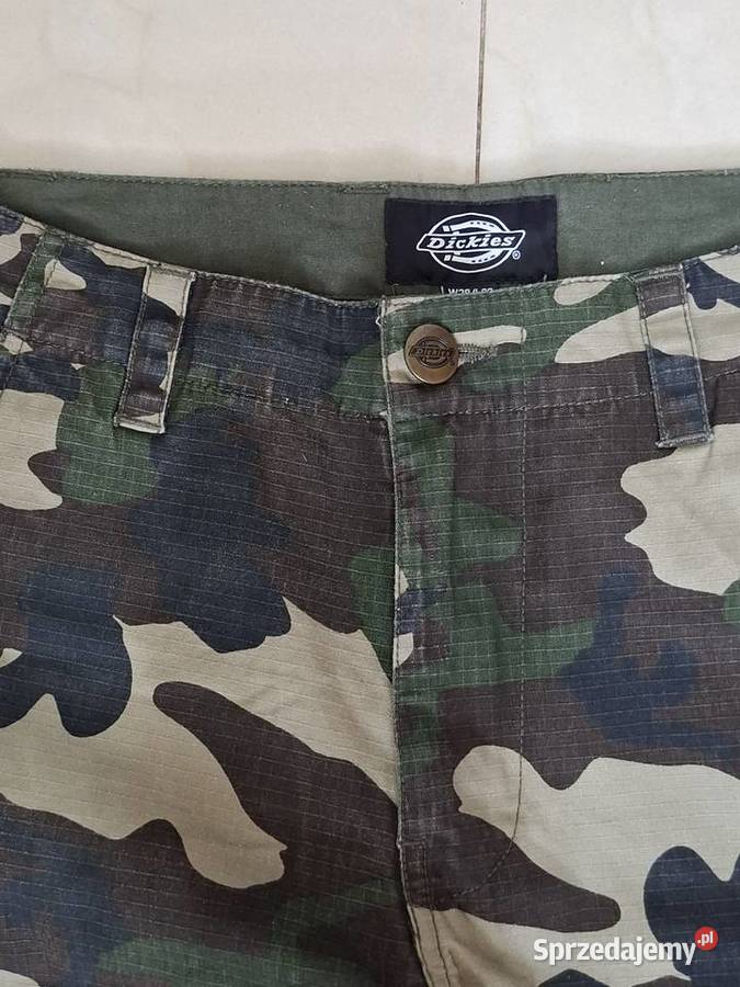 Bojówki cargo Dickies Ripstop Woodland Camo czarny małopolskie Kraków sprzedam
