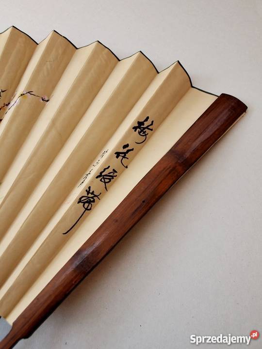 Wachlarz chiński na tkaninie malowany ręcznie zachodniopomorskie Szczecin