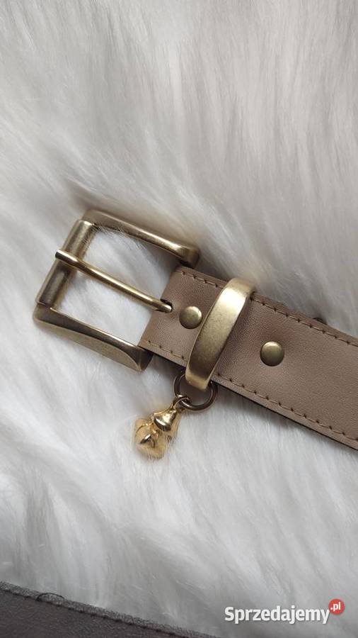 Beżowy pasek z zawieszką S styl vintage Olkusz