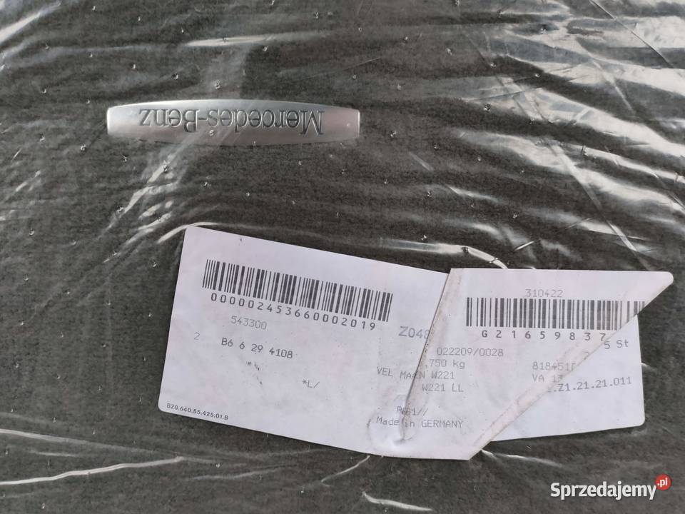Oryginalne dywaniki welurowe Mercedes W221 Bolewice