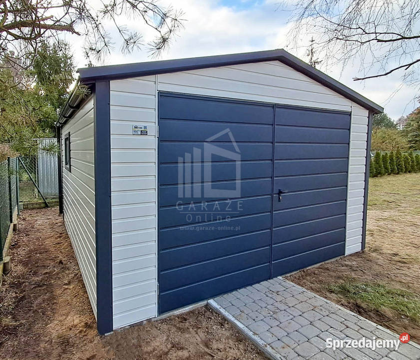 Garaż blaszany 4x4m Brama dwuskrzydłowa 2x Okno łódzkie Rawa Mazowiecka