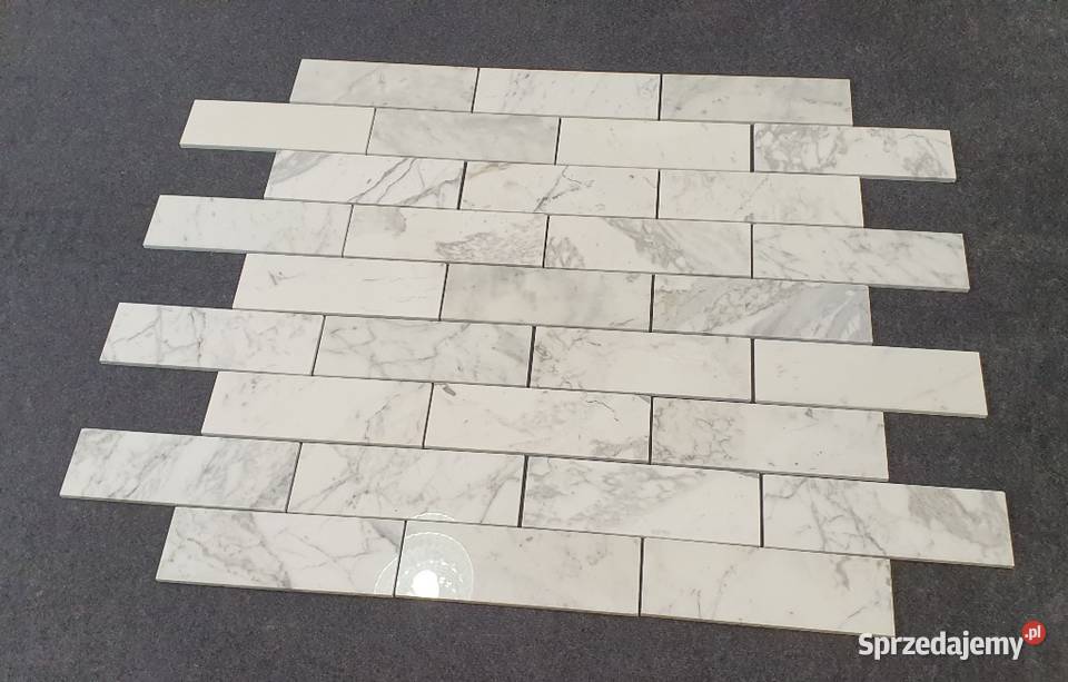 Mozaika Bianco Calacatta poler cegiełka