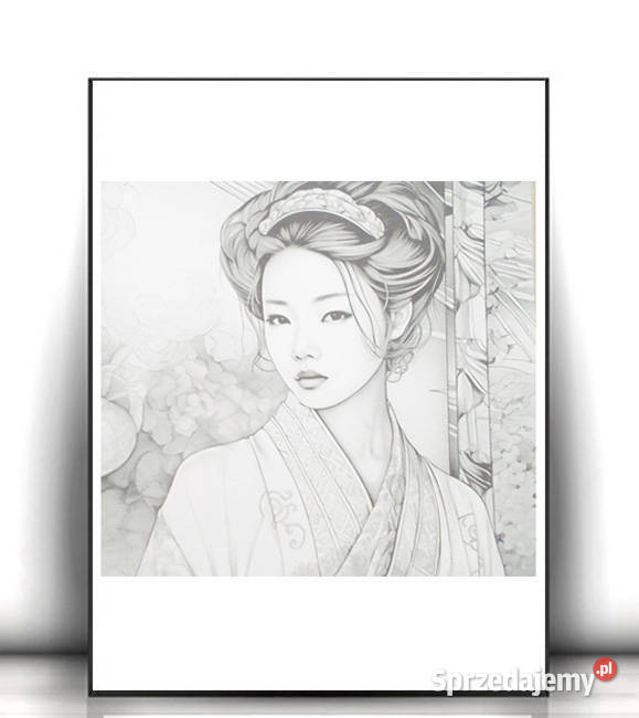 Japonka plakat A4 biało czarny plakat z Gdańsk