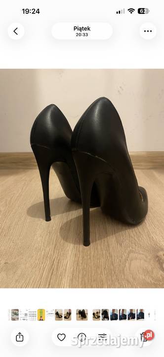 Czarne klasyczne szpilki skóra r33 Władysławowo