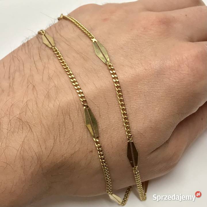 Złoty ŁAŃCUSZEK naszyjnik damski 18K PANCERKA 42 Naszyjniki
