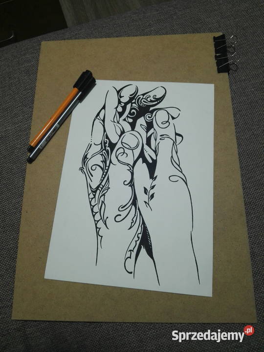 Rysunek dłonie cienkopis A4 200gm2 mazowieckie Warszawa