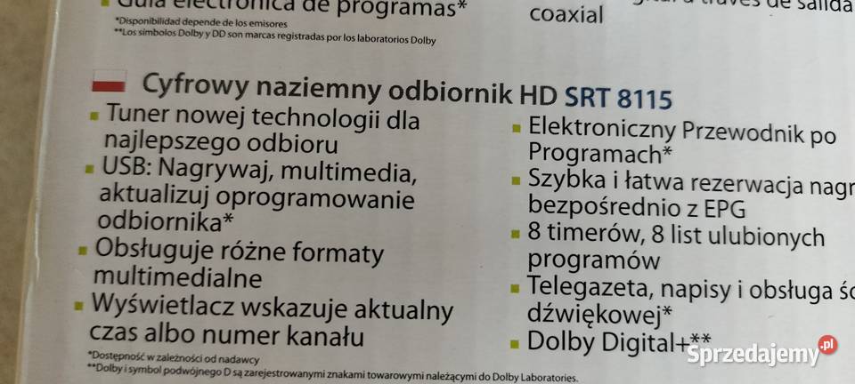 Cyfrowy odbiornik HDSRT8115 łódzkie Pabianice