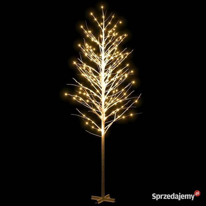 vidaXL Brzoza z oświetleniem 672 ciepłe białe