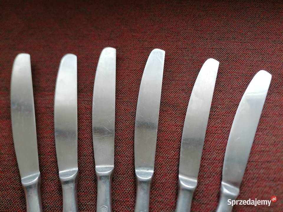 Rosyjskie noże obiadowe nierdzewne z PRLu Łódź