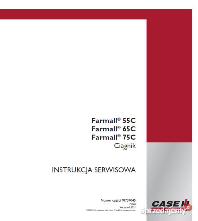 Ciągnik Case Farmall 55c 65c 75c instrukcja pomorskie Gdańsk