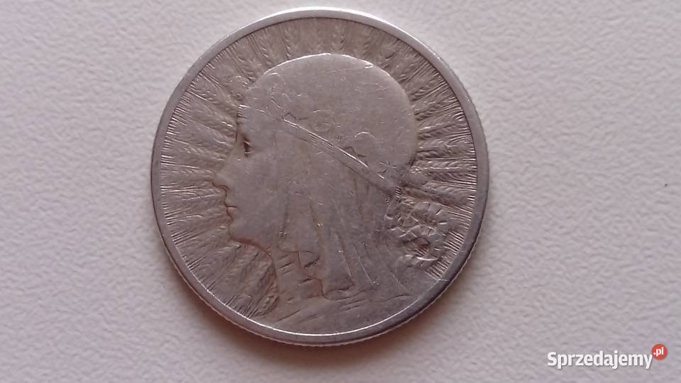 Moneta 2 1934 r Głowa kobiety Srebro rzadsza Numizmatyka Mosina