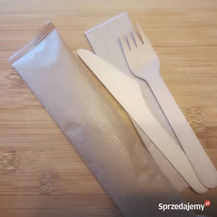 Sztućce w zestawach EKO widelec serwetka szara Lublin