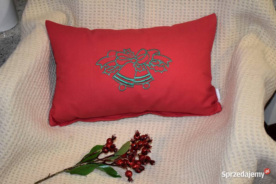Poszewka Świąteczna Haftowana 50 x 30 Dekoracje i ozdoby Stare Kupiski sprzedam