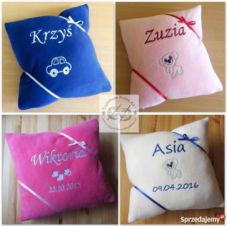 Poduszka z IMIENIEM DZIECKA haftem PREZENT Toruń sprzedam
